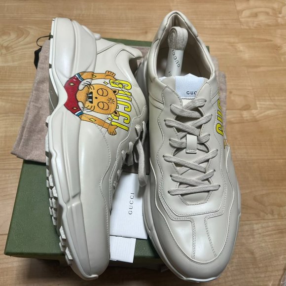 Gucci Rhyton Cat Print Beige Multi - Picture 1 of 8